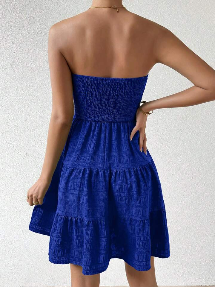 Chiquease Strapless Multi-Layered Hemline Dress | SHEIN