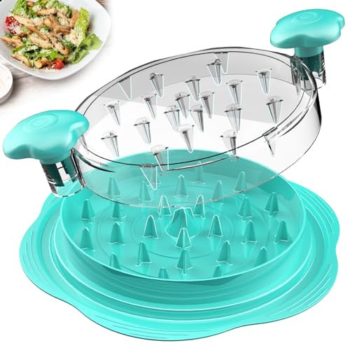 SURETIVIAN Chicken Shredder Large Chicken Breast Shredder Tool Twist with Brush&Fork, Visible Meat Shredder Machine, Anti-Slip Strip, Ergonomic Handle, BPA Free, Pork Beef Chicken(Mint Green) | Amazon (US)