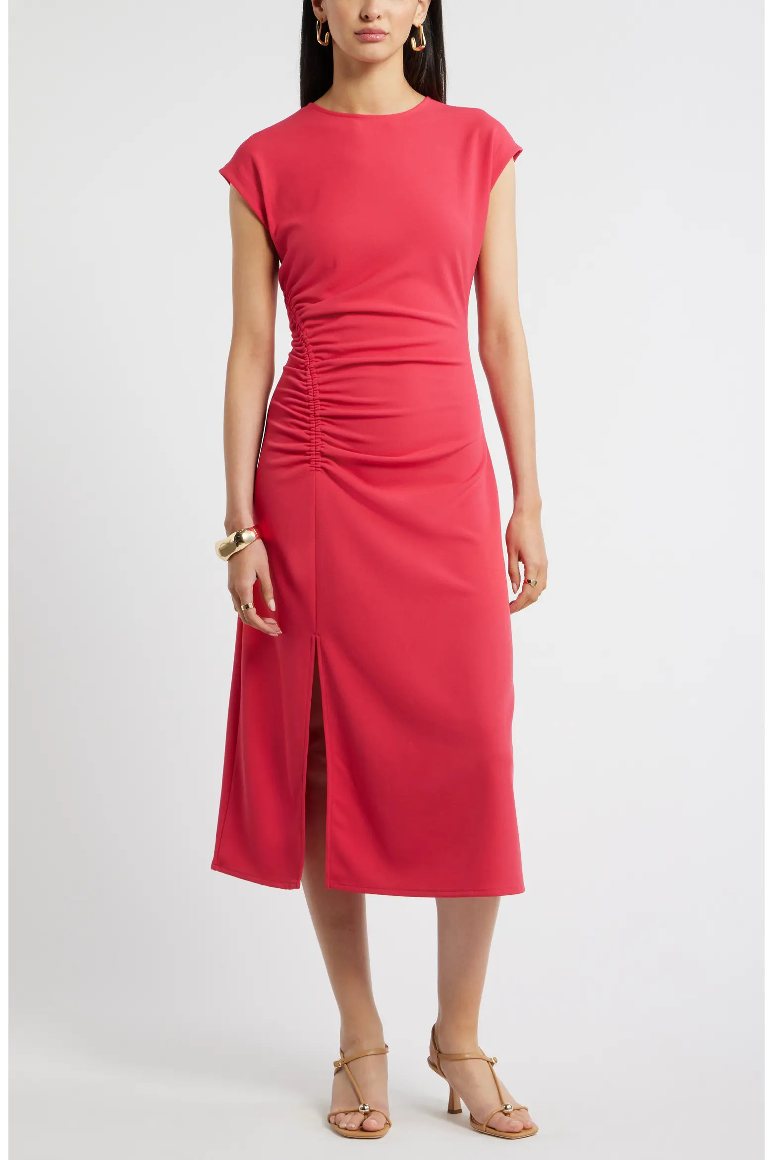 Nordstrom Side Ruched Knit Midi Dress (Women) | Nordstrom | Nordstrom