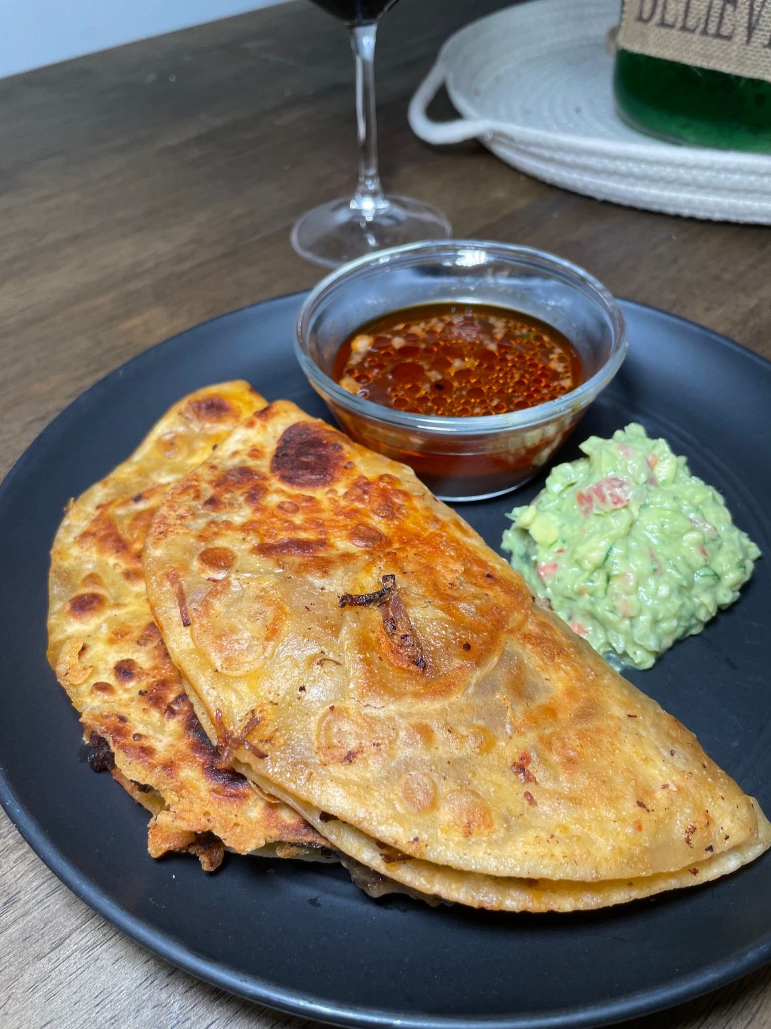 Birria Tacos but much easier because I used Birria Bombs. So delicious.