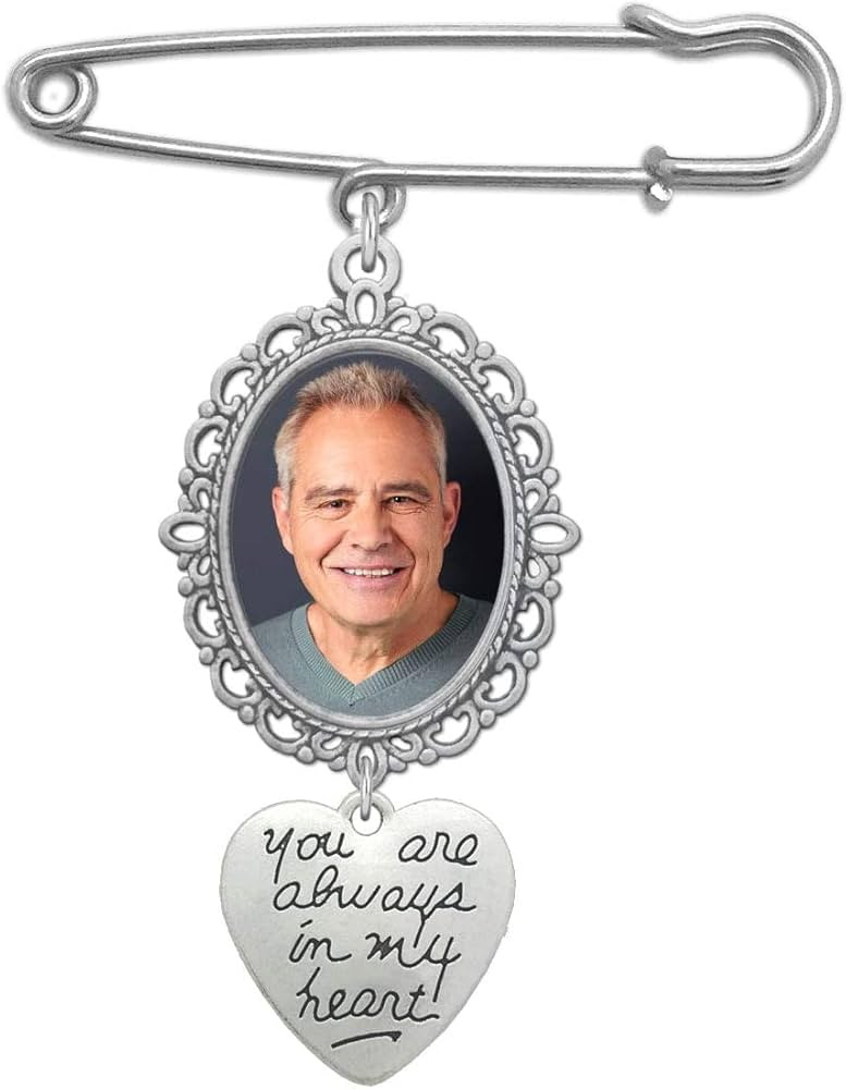 Comelyjewel Wedding Bouquet Photo Charm Lacy Oval Bridal Charm Walk Down The Aisle You are Always... | Amazon (US)