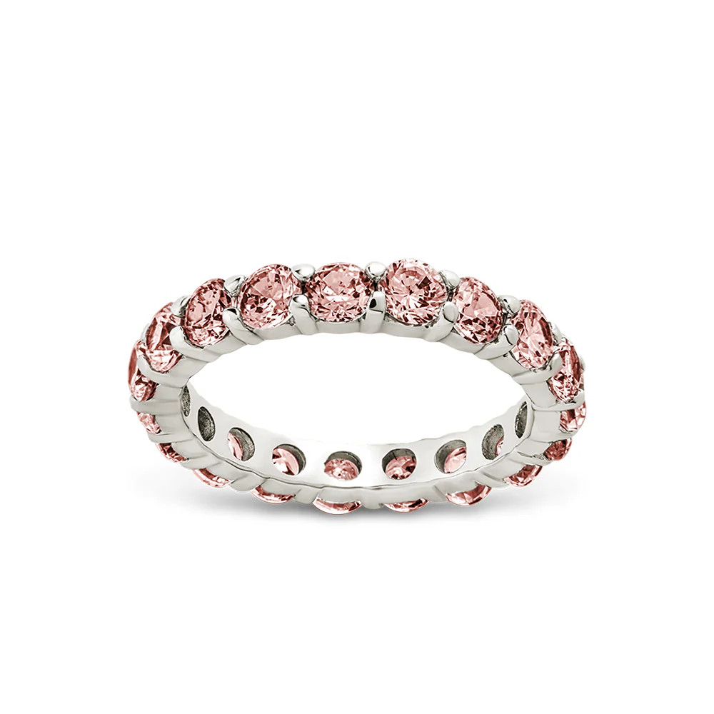 Sterling Silver Gracie Pink CZ Eternity Ring | Sterling Forever