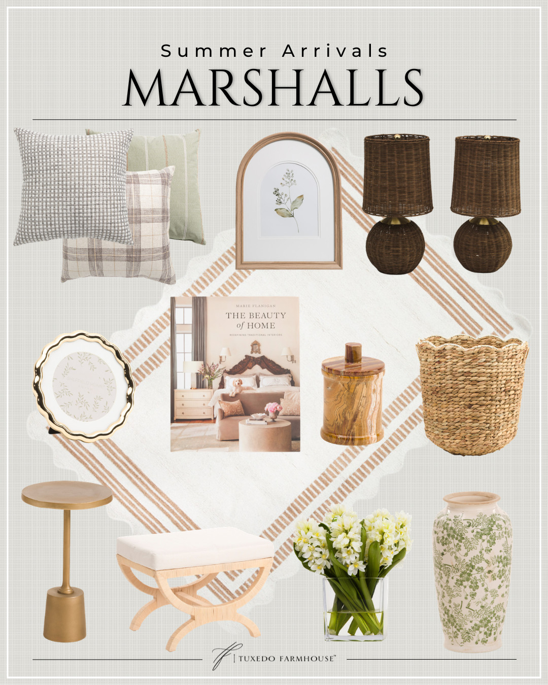 Summer arrivals at Marshalls are looking so good right now. 🌿🤍

From woven lamps and textured pillows to designer-inspired decor, these are the neutral finds that instantly make a home feel collected, cozy, and ready for summer. My favorite pieces? The wicker lamps, floral ginger jar, woven basket, and the gorgeous scalloped rug that ties everything together.

If you love high-end style without the high-end price tag, this Marshalls roundup is worth a trip to your local store. 

 #LTKSeasonal #LTKHome #LTKSaleAlert
