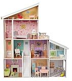 Amazon Basics 4-Story Wooden Dollhouse with Furniture Accessories for 12-Inch Dolls | Amazon (US)