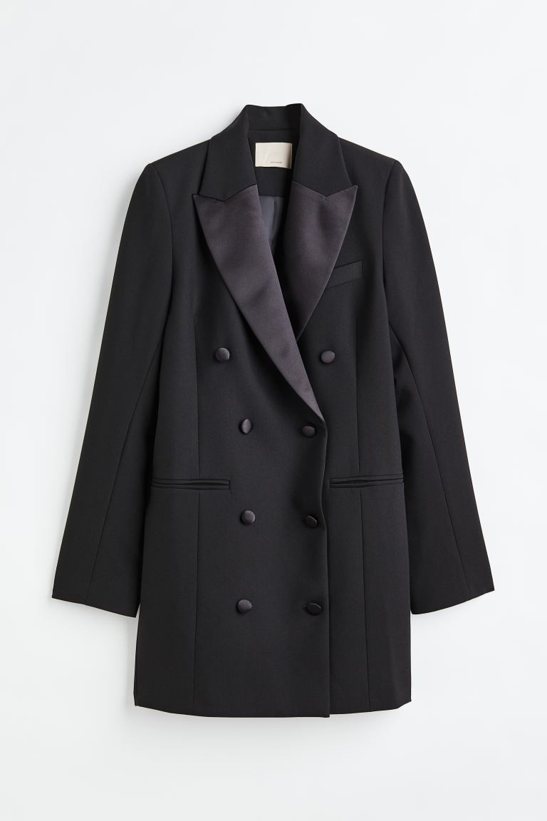 Double-breasted blazer dress - Black - Ladies | H&M GB | H&M (UK, MY, IN, SG, PH, TW, HK)