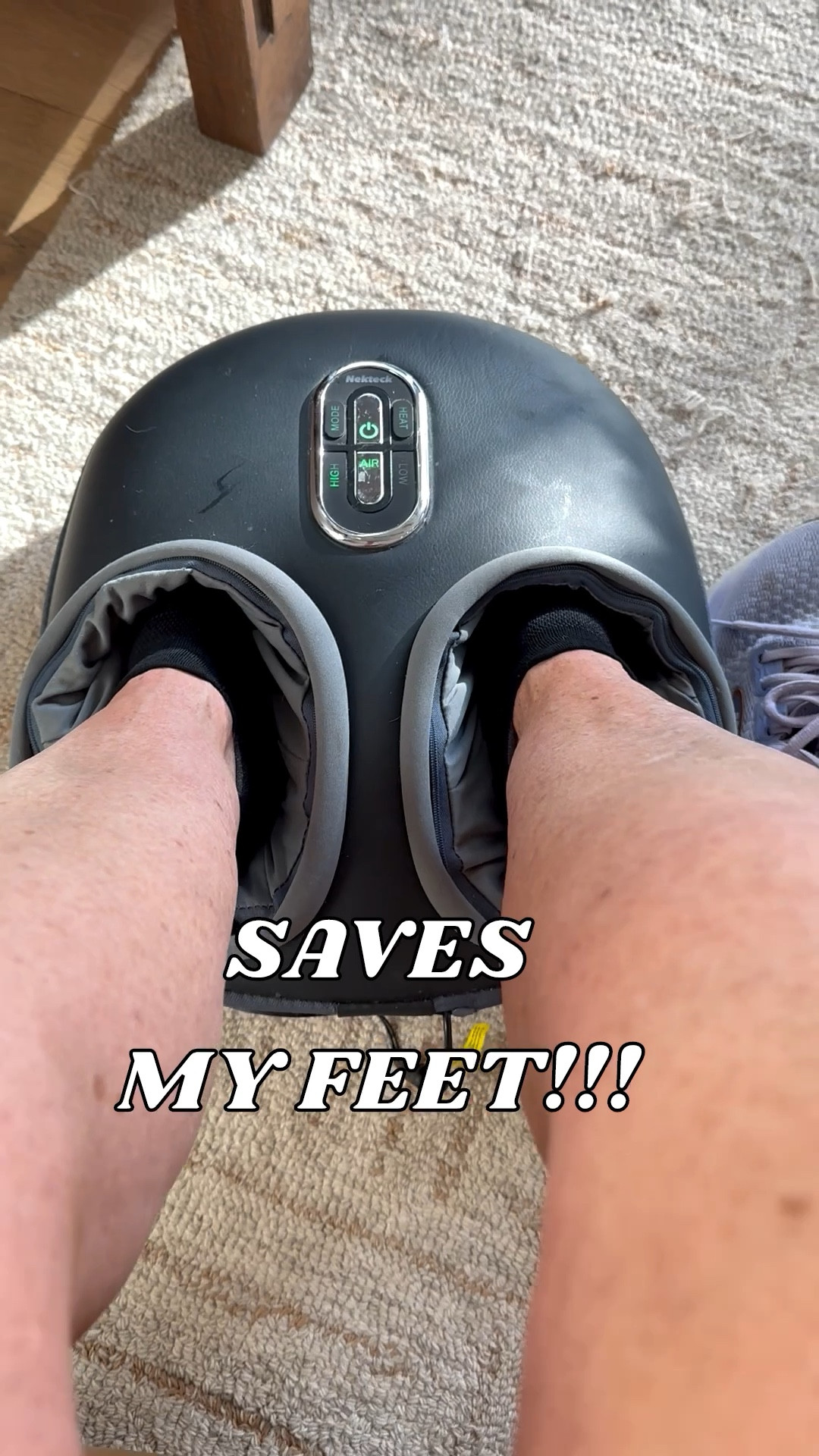 This thing saves my feet!
Whether it’s after a long walk or chasing after the kids all day…
Especially after battling plantar fasciitis.
Shiatsu Foot Massager with Heat, Deep Kneading Therapy Air Compression, Foot Massage, Improve Blood Circulation, Foot Wellness Soothing Pain Relief… It’s Relaxing!

#LTKOver40 #LTKActive #LTKFindsUnder100