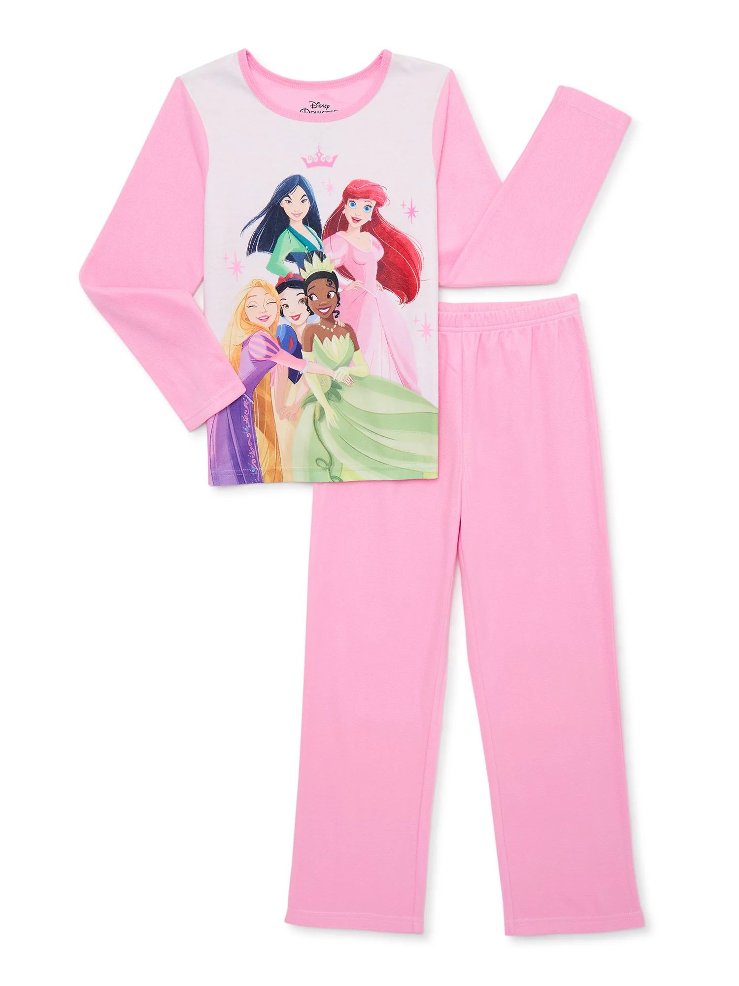 Disney Princess Girls Long Sleeve Top and Pants Pajama Sleep Set, 2-Piece, Sizes 4-12 - Walmart.c... | Walmart (US)