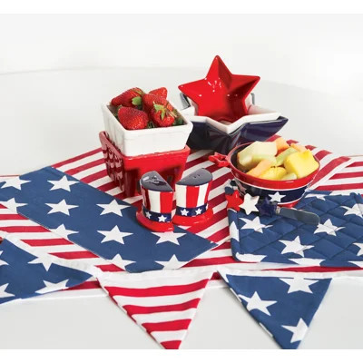 Bansri American Patriotic July 4th USA Star Shaped Serving Dish Set of 3 Decoration | Wayfair North America