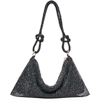 Rhinestone Hobo Bag for Women Chic Evening Handbag Shiny Purse for Travel Vacation 2022 | Amazon (US)