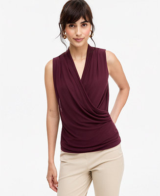 Women's Mesh Surplice Tank | Macy's