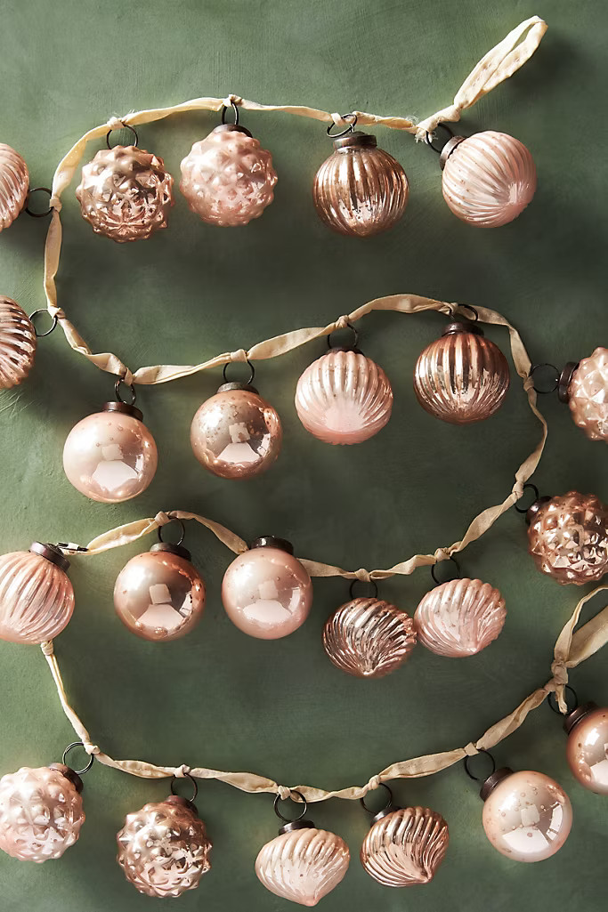 Mercury Glass Ornament Garland | Anthropologie (US)