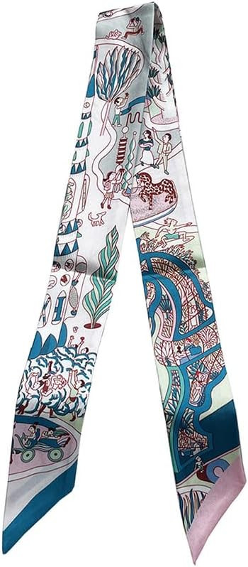 JERLA 100% Mulberry silk Scarf Head Hair Ribbon Handbag Handle wrap Tie Bundle Neckerchief Scarf ... | Amazon (US)