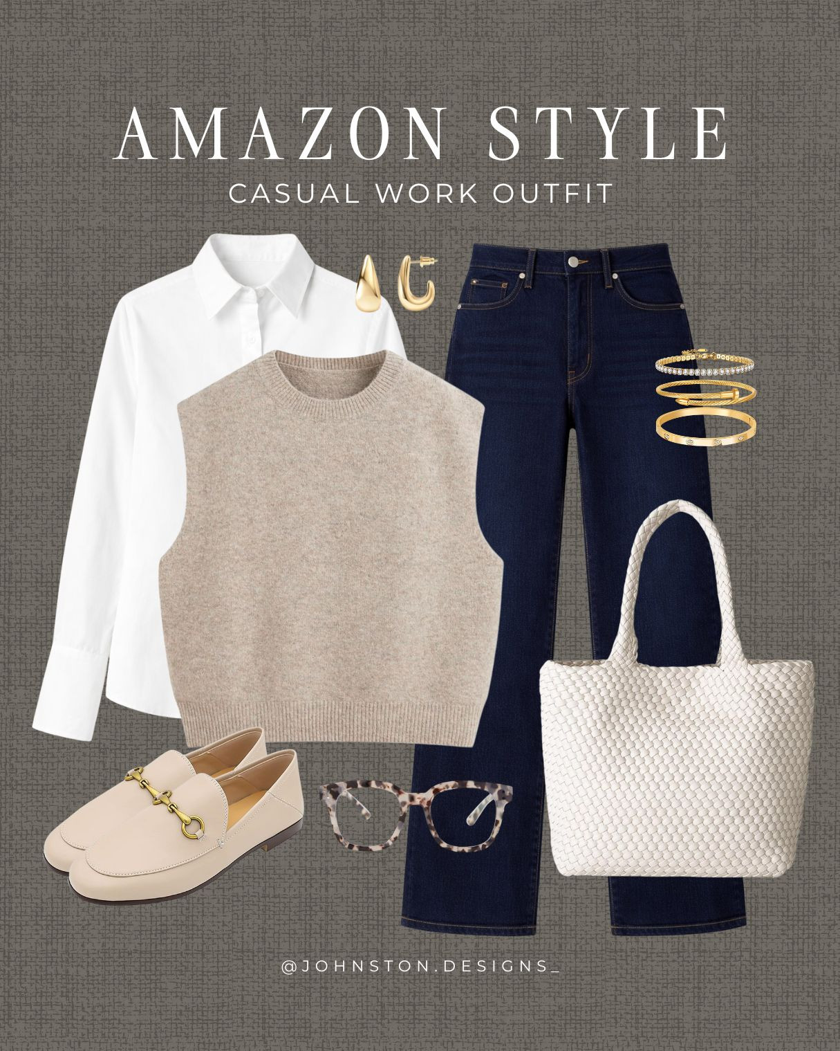 Look stylish at work with this casual yet chic outfit! 

Work outfit, workwear, winter style, vest and button down, classic style, luxury look for less, affordable women's clothing, Amazon fashion, styled look.
 

 #LTKFindsUnder50 #LTKWorkwear