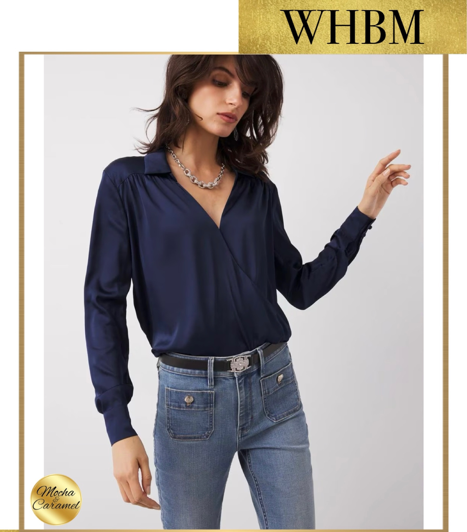 White House Black Market • Satin Surplice Blouse

#LTKstyletip #LTKworkwear #LTKSeasonal