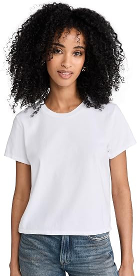perfectwhitetee Women's Springsteen Supima Cotton Baby Tee | Amazon (US)