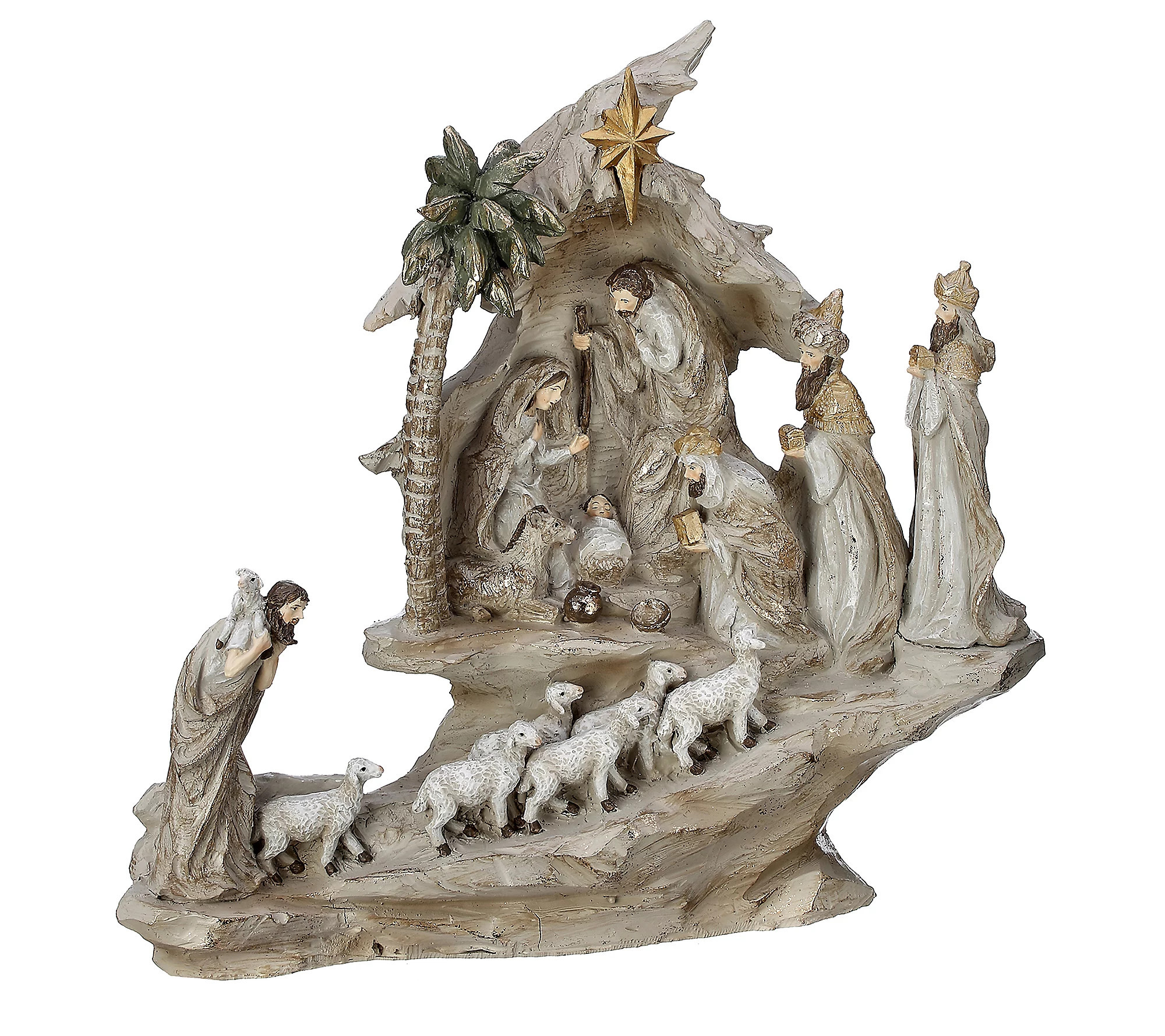 13.5 Stairway Nativity With Sheep Herd by Valerie | QVC