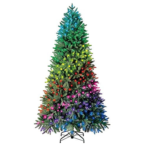 Evergreen Classics 7.5 ft Twinkly Pre-Lit Aspen Pine Quick Set Artificial Christmas Tree, App-Controlled Multi-Color RGB Lights | Amazon (US)
