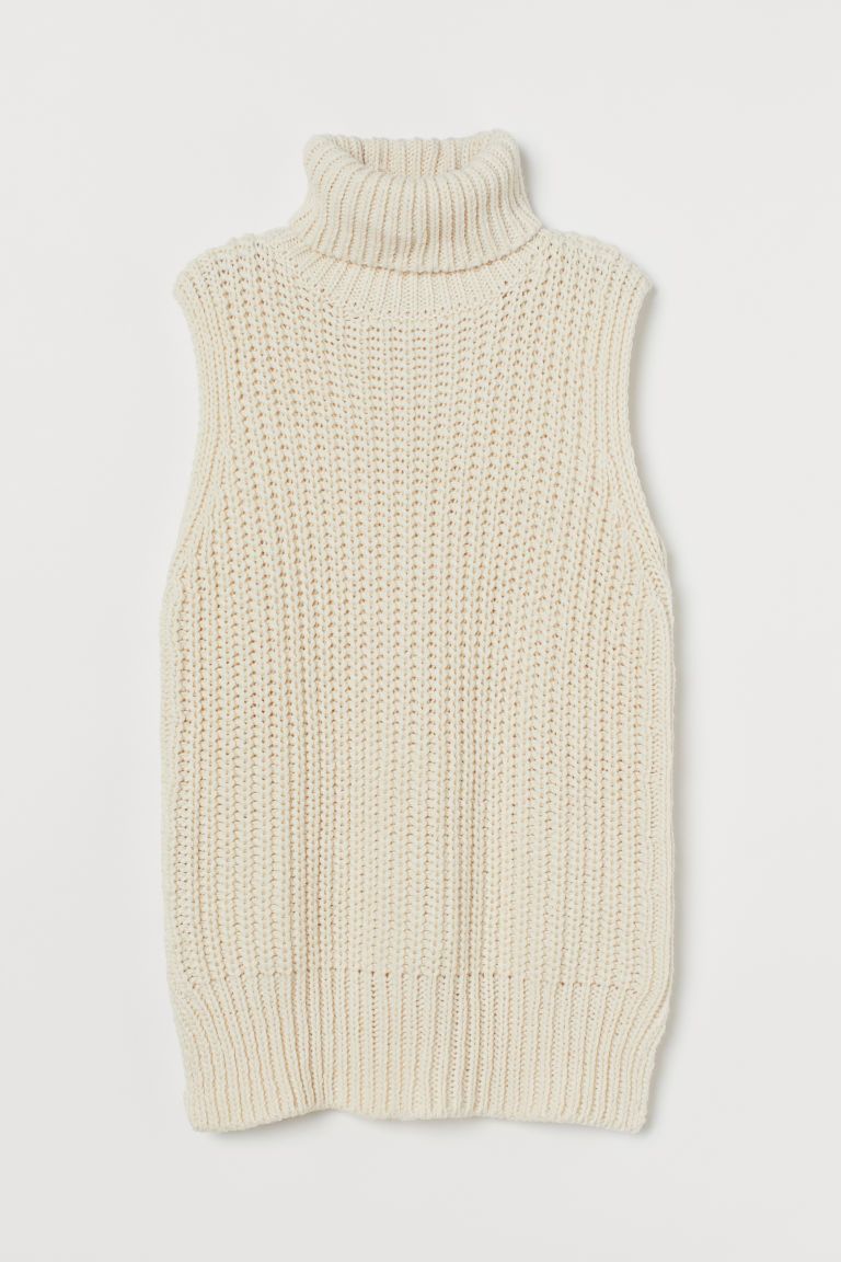 H & M - Sleeveless Turtleneck Sweater - White | H&M (US + CA)