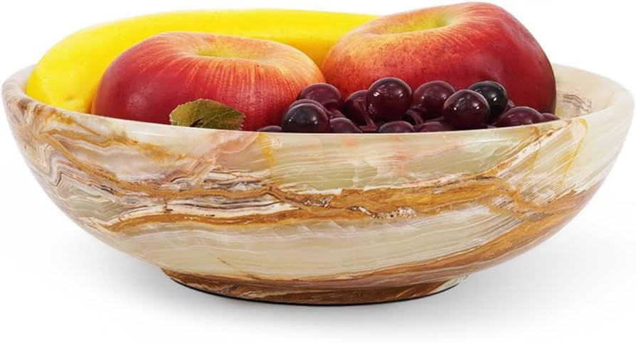 Radicaln Marble Fruit Bowl for Kitchen Counter 10" Inches Green Onyx Handmade Decorative Bowl for... | Amazon (US)