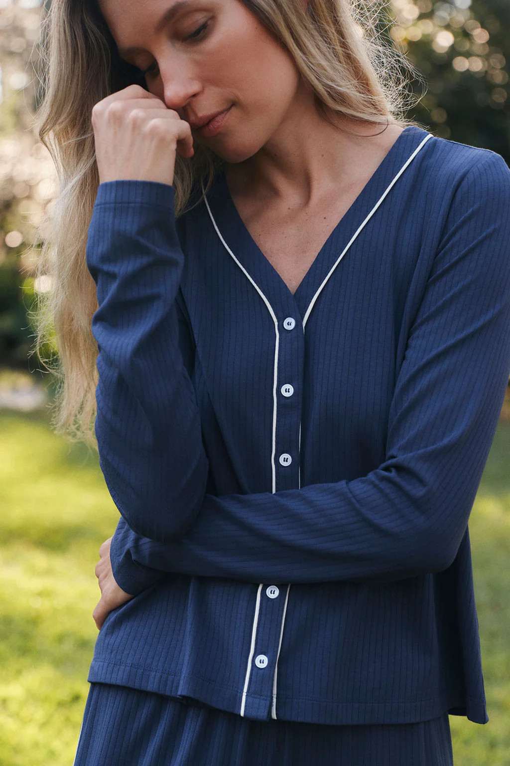 DreamModal™ Reverie Long-Long Set in English Navy | Lake Pajamas