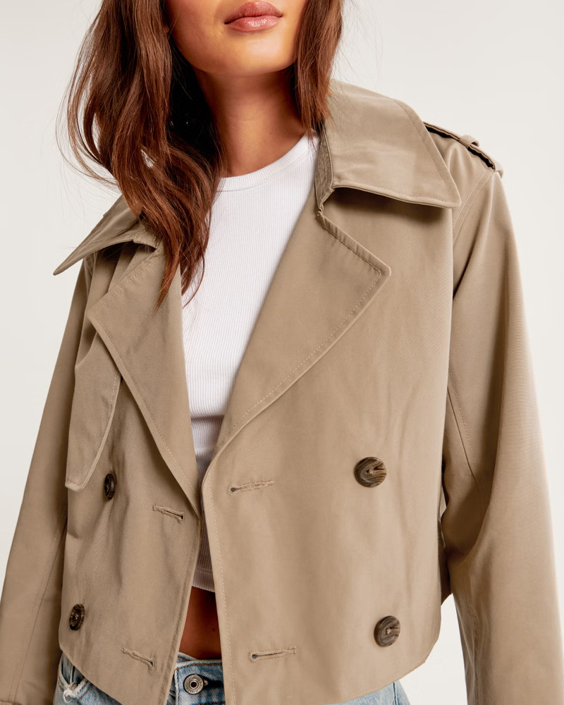 Women's Cropped Trench Coat | Women's | Abercrombie.com | Abercrombie & Fitch (US)