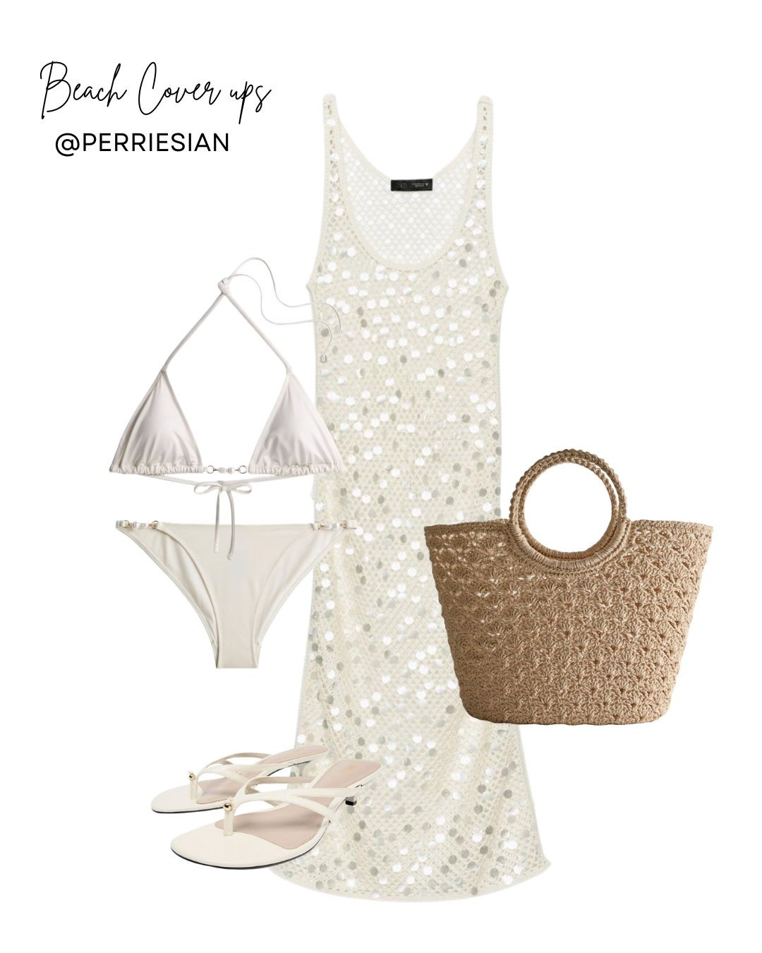 Beach Cover up Outfit! 

Cream Sequin Beach Cover Up, White Bikini Set, Raffia Tote Bag, White Flat Sandals, Beach Cover Ups, Luxe Resort Wear, Neutral Swimwear Edit, Holiday Beach Outfit, Beach Club Style, Summer Vacation Look, Minimal Glam Beachwear, Ibiza Outfit

#LTKuk #LTKsummer #LTKtravel