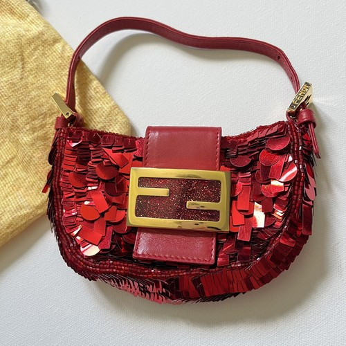 VINTAGE FENDI SEQUIN MINI CROISSANT BAGUETTE BAG YEAR 2000 | eBay UK
