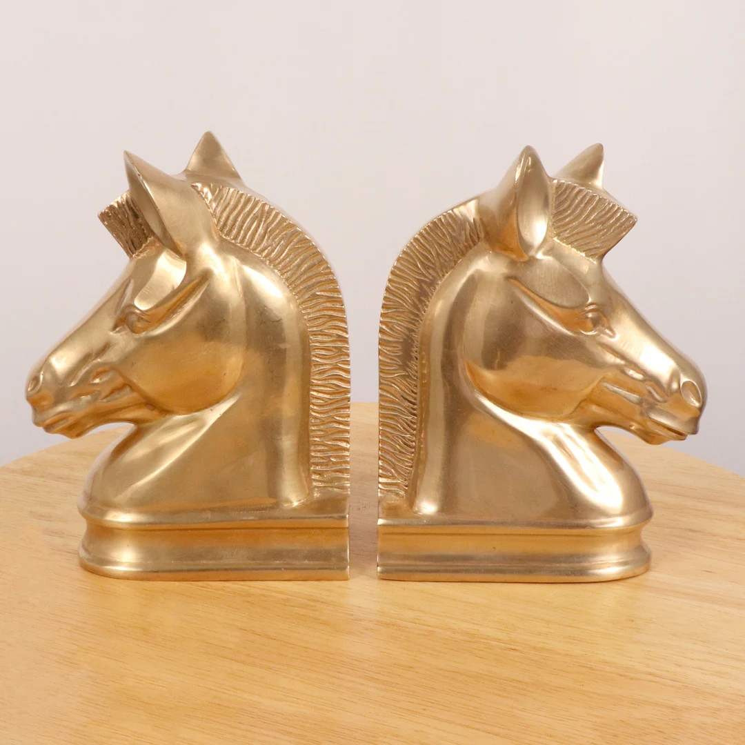 2 Heavy Bookends / Decors Horse Head Designs Vintage Solid Brass Home Decor Set of Two - Etsy | Etsy (US)
