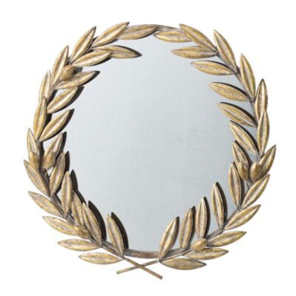 22.25" Gold and Clear Laurel Wreath Accent Wall Mirror | Walmart (US)
