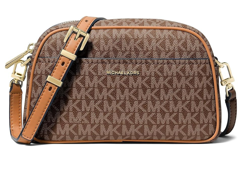 MICHAEL Michael Kors Jet Set Small Camera Xbody Cross Body Women's Handbags Brown/Acorn, Leather | Zappos