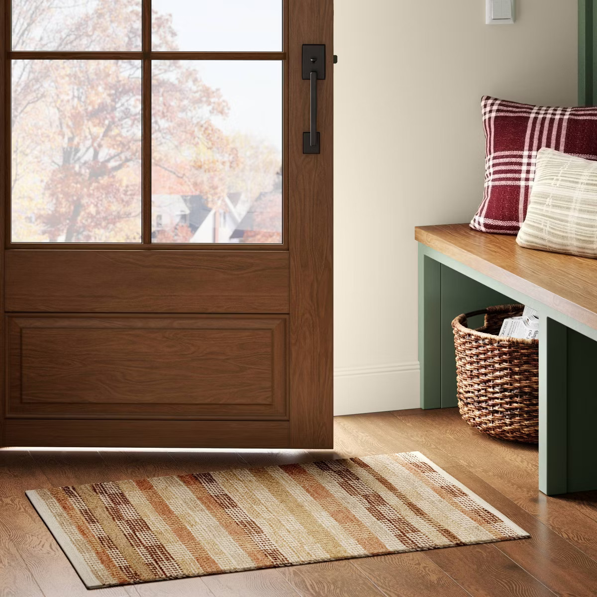 2'x3' Handwoven Accent Rug Brown - Threshold™: Rectangle, Low Pile, Indoor, Cotton & Jute, Entr... | Target