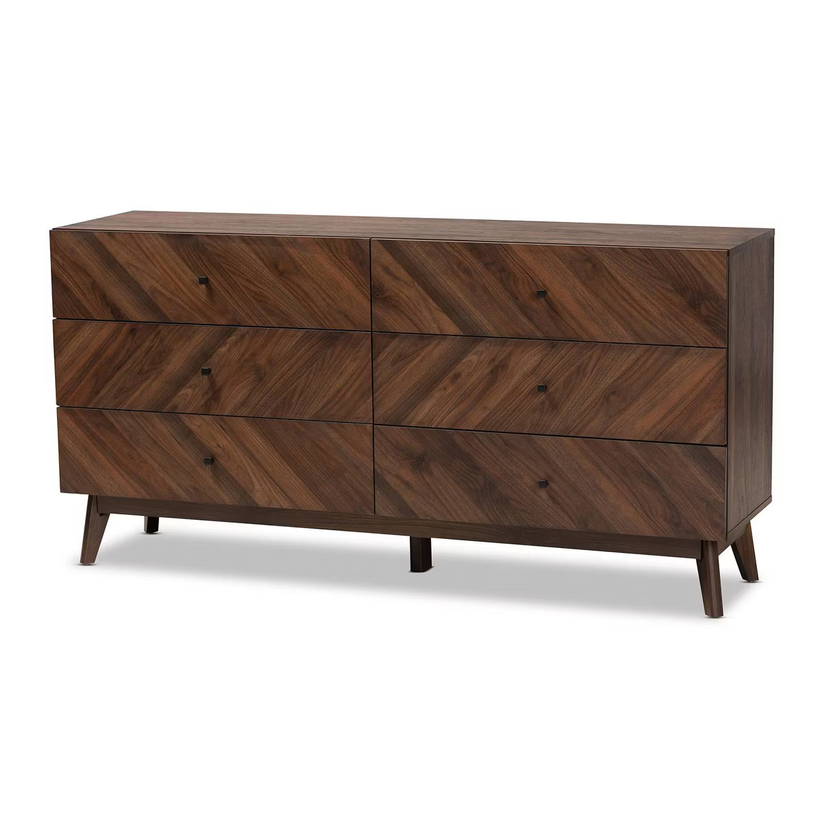 Hartman Wood 6 Drawer Dresser Walnut Brown - Baxton Studio | Target