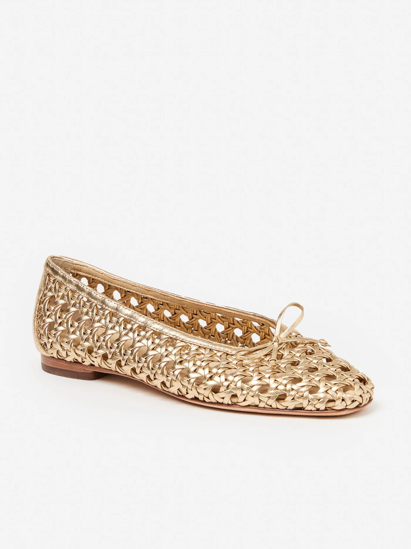 Leonor Leather Basket Weave Flats | J.McLaughlin