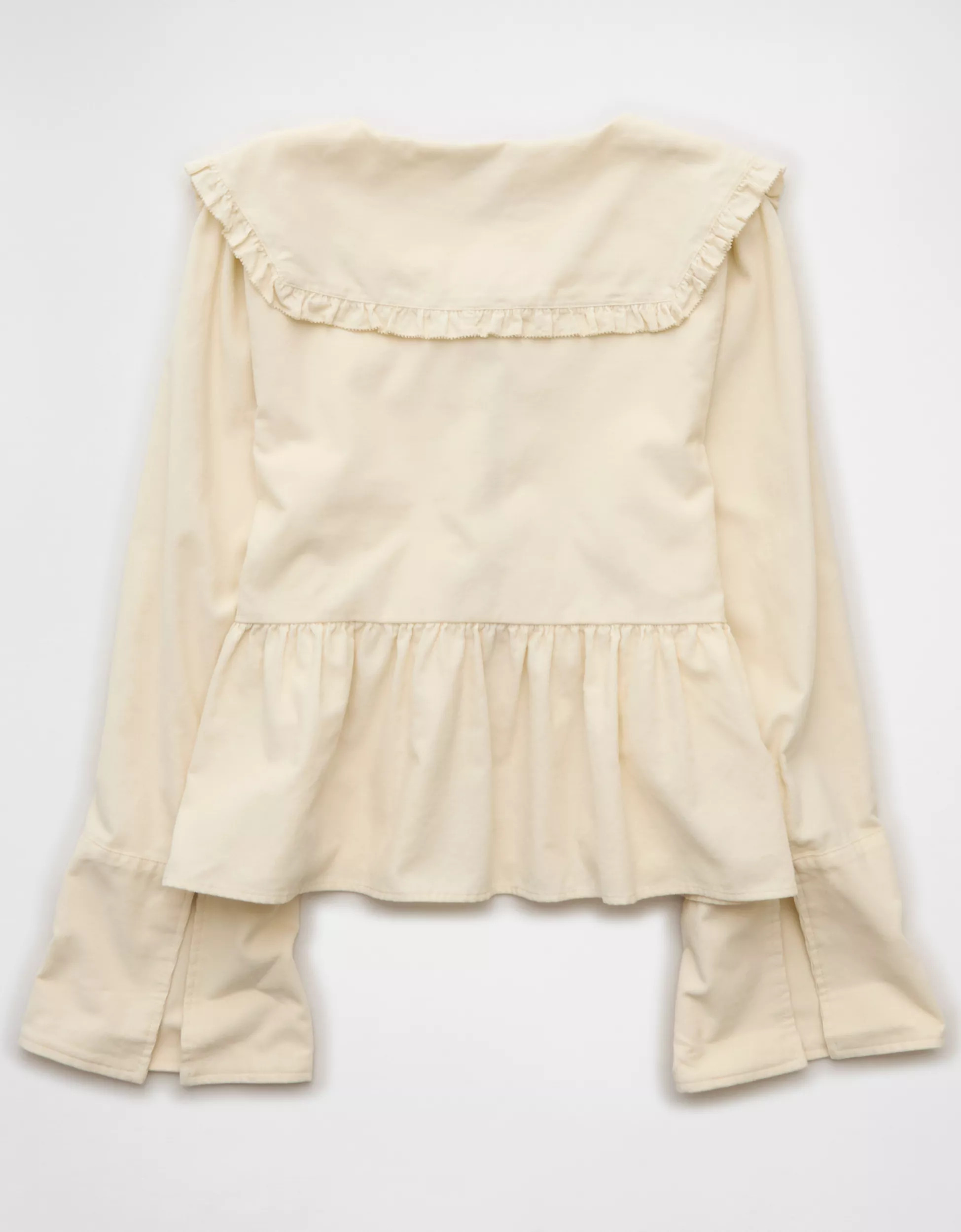 AE Long Sleeve Tie-Front Blouse | American Eagle Outfitters (US & CA)