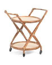 30x27.5 Round Rattan Entertaining Trolley | TJ Maxx