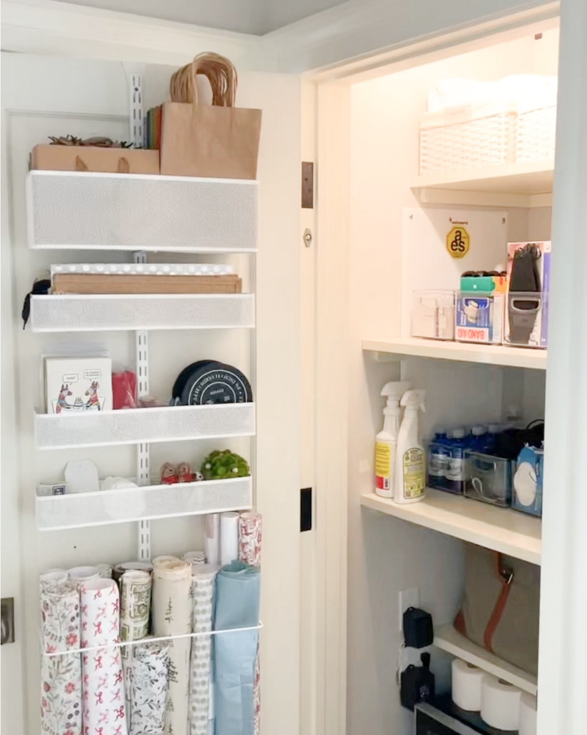 Tight on space? Back of the door for the win 🏆 

We try different baskets and accessories in different spaces to customize the space.

#LTKHoliday #LTKVideo #LTKSeasonal