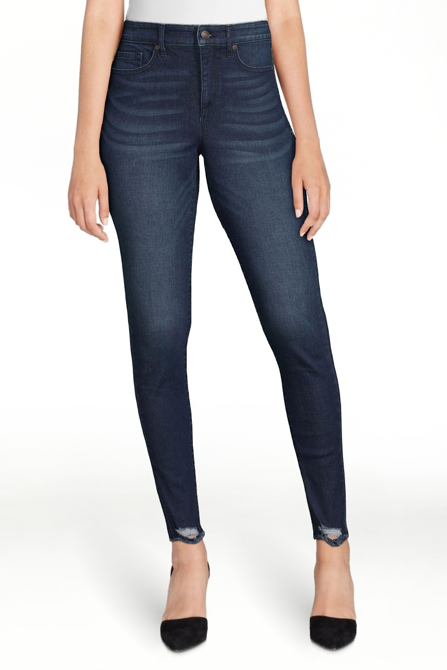 Sofia Jeans Women's Rosa Curvy High Rise Destructed Hem Skinny Jeans | Walmart (US)