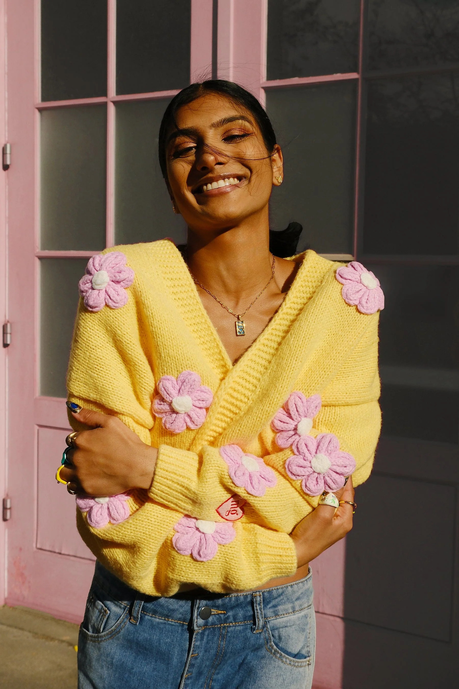 Flowers Follow the Sun Puff Yellow Cardigan | Shop Now | Mure + Grand | Mulberry and Grand