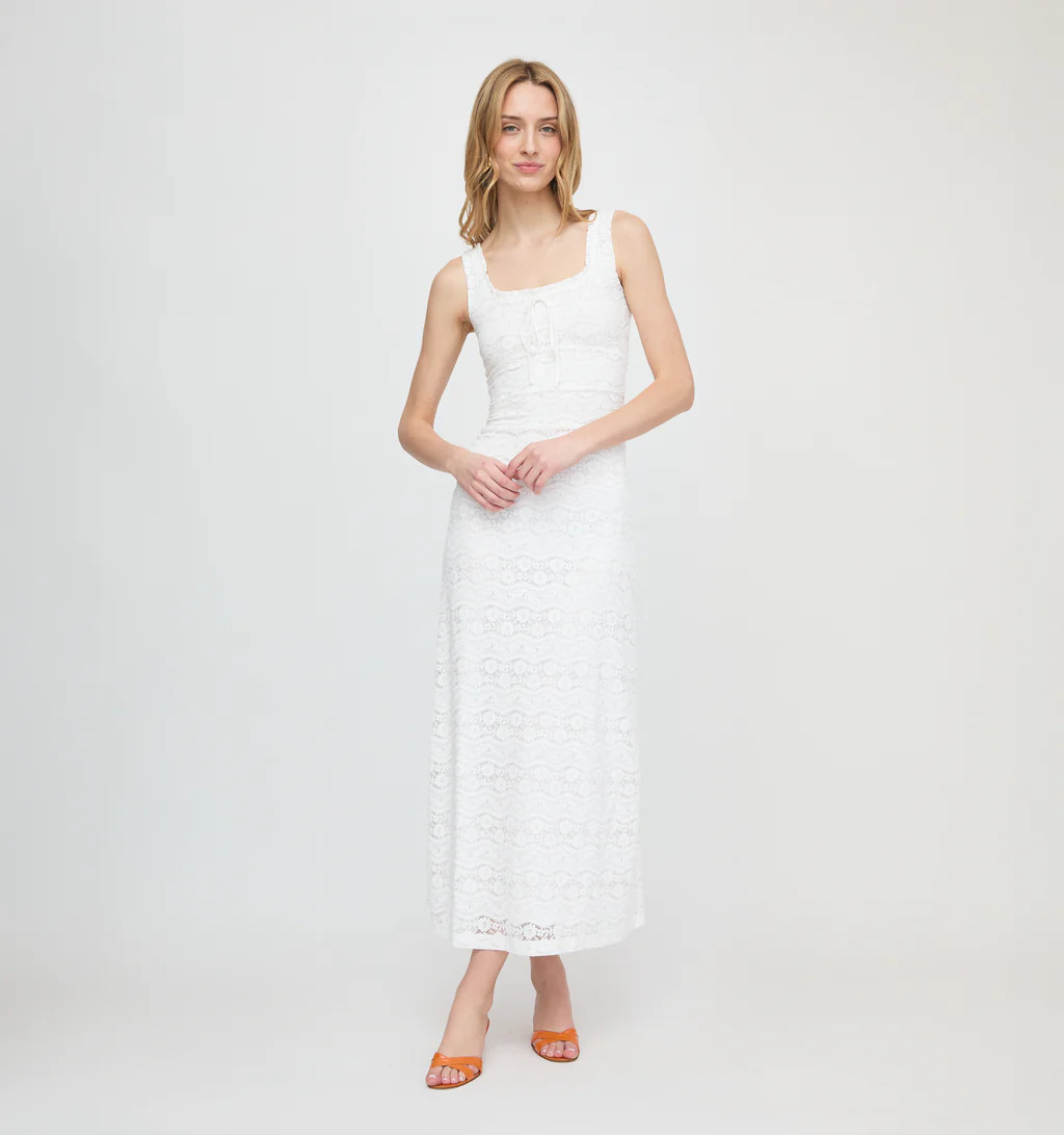 The Coraline Dress - White Stretch Lace | Hill House Home US