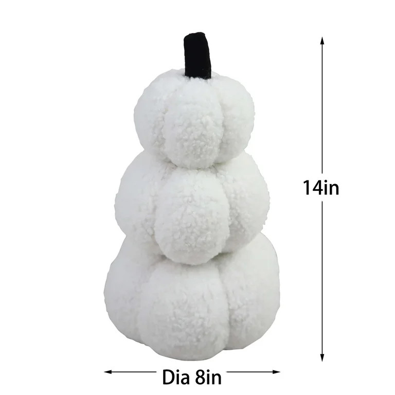 Harvest Stacked White Pumpkins Decoration, 14 in, by Way To Celebrate - Walmart.com | Walmart (US)
