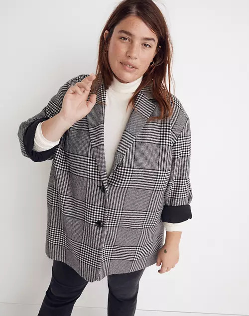 Plus Oversized Dorset Blazer in Adkins Plaid | Madewell