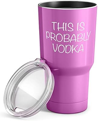 This Is Probably Vodka 30 oz Stainless Steel Tumbler with Lid - Vacuum Insulated Large Funny Trav... | Amazon (US)
