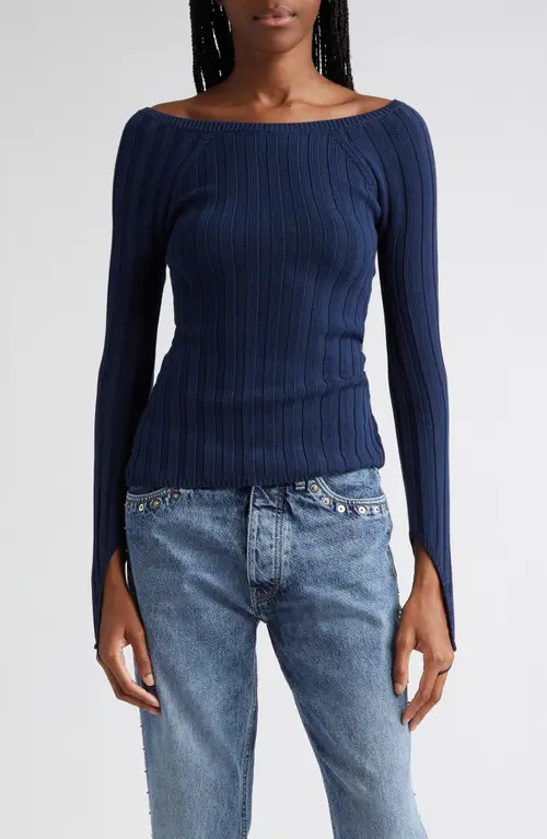 Paloma Wool Canal Rib Sweater in Navy at Nordstrom, Size Large | Nordstrom