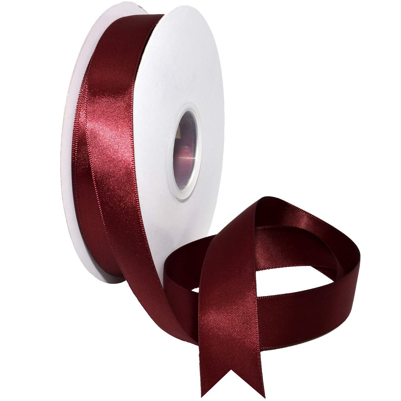 Morex Ribbon Double Face Satin Ribbon 7/8" X 50 YD Burgundy Ribbon for Gift Wrapping, Birthday Gi... | Amazon (US)