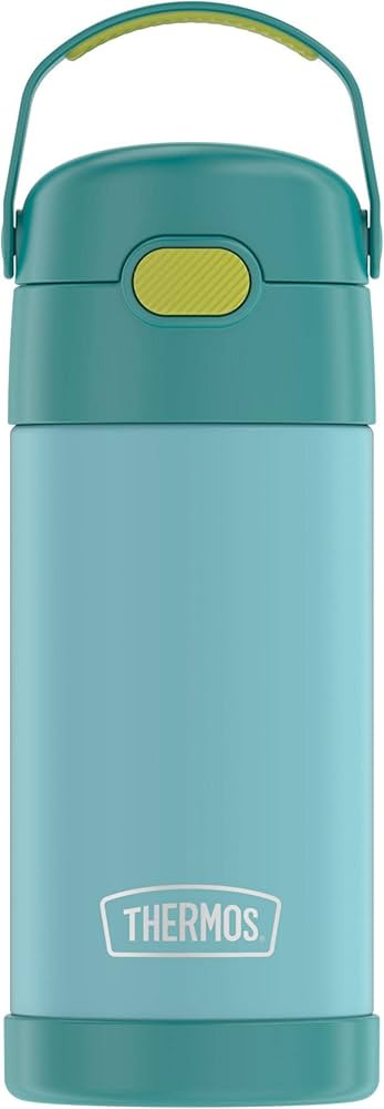 THERMOS FUNTAINER 12 Ounce Stainless Steel Vacuum Insulated Kids Straw Bottle, Blue/Green | Amazon (US)
