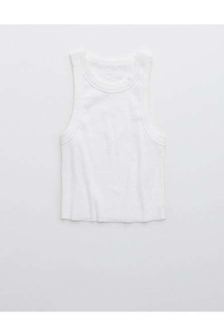 Aerie Free Spirit Ribbed Tank Top Women's White XXS | Aerie