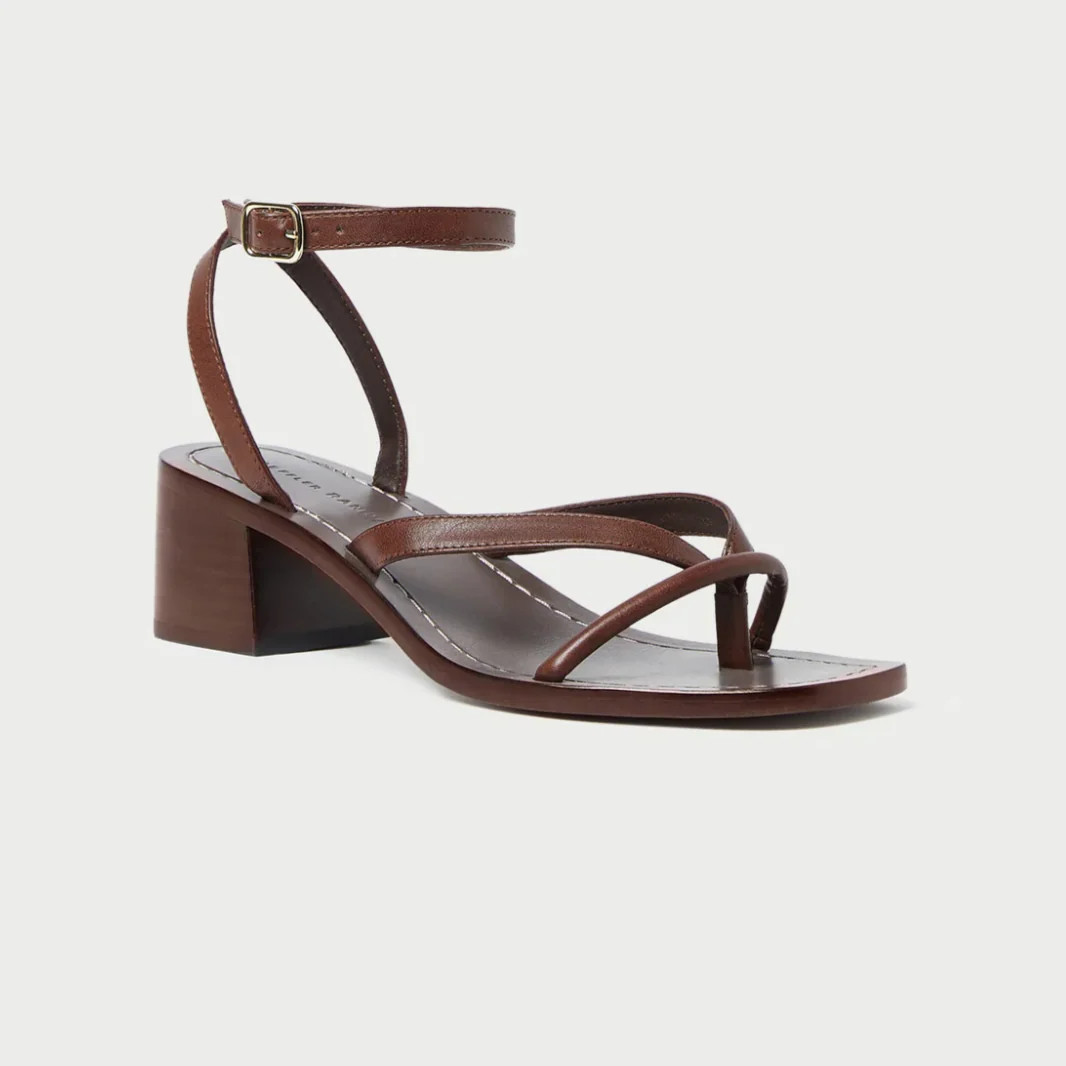 LOEFFLER RANDALL Eloise Espresso Leather Heeled Sandal | The Avenue