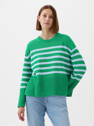 24/7 Split-Hem Crewneck Sweater | Gap (US)