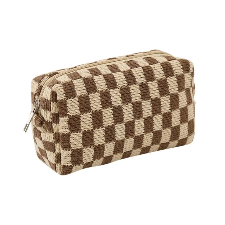 HI-US Pencil Case - Knit Cosmetics Makeup Brushes Pen Pouch Toiletry Bag (Khaki) | Walmart (US)