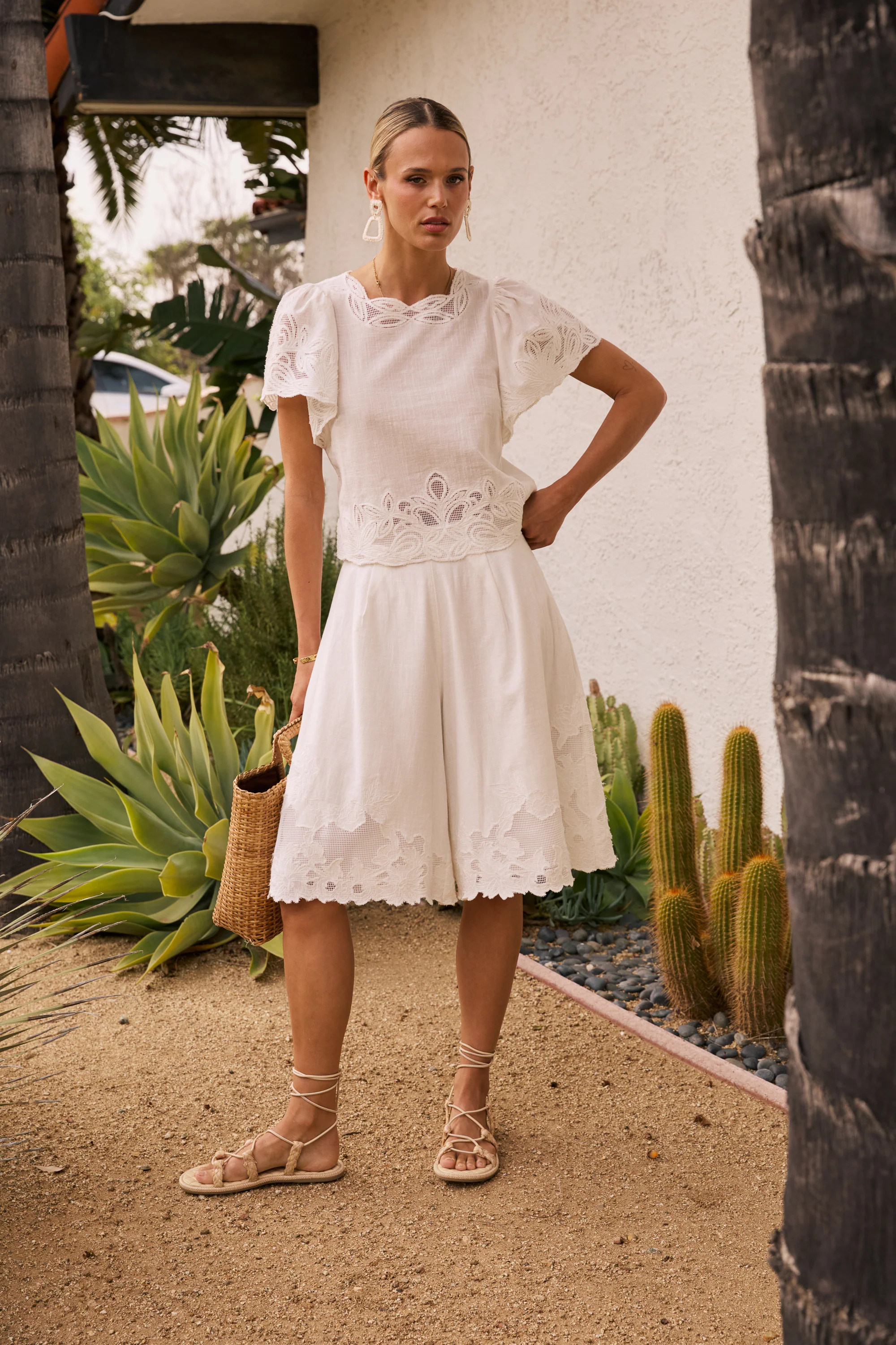 Molly Embroidered Top in White | Böhme US